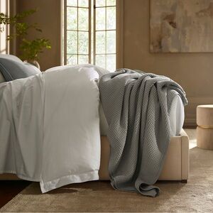 Boll & Branch Waffle Bed Blanket Pewter Full